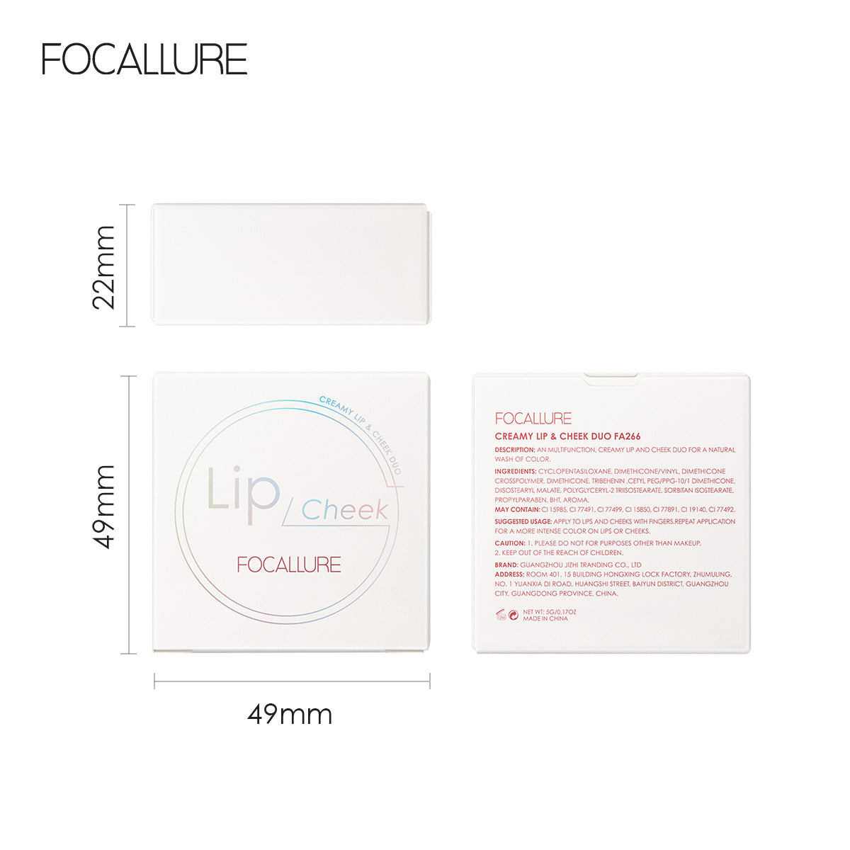 Focallure Creamy Lip & Cheek Duo FA266 #D12