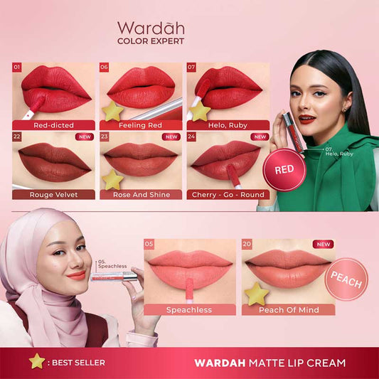 WARDAH Exclusive Matte Lip Cream 23 - Rose and Shine | 4 gr