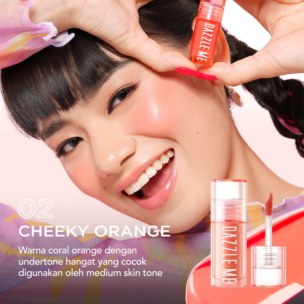 DAZZLE ME HEART-MELT CREAMY LIQUID BLUSH - 02 Cheeky Orange