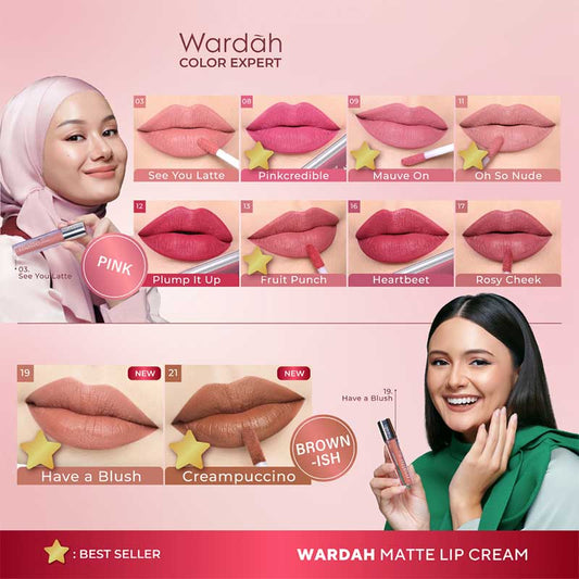 WARDAH Exclusive Matte Lip Cream 20 - Peach of Mind | 4 gr