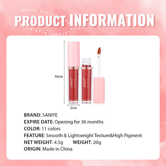 SANIYE Lip Matte Fashion Lady Non-stick Lip Gloss L1180 #04