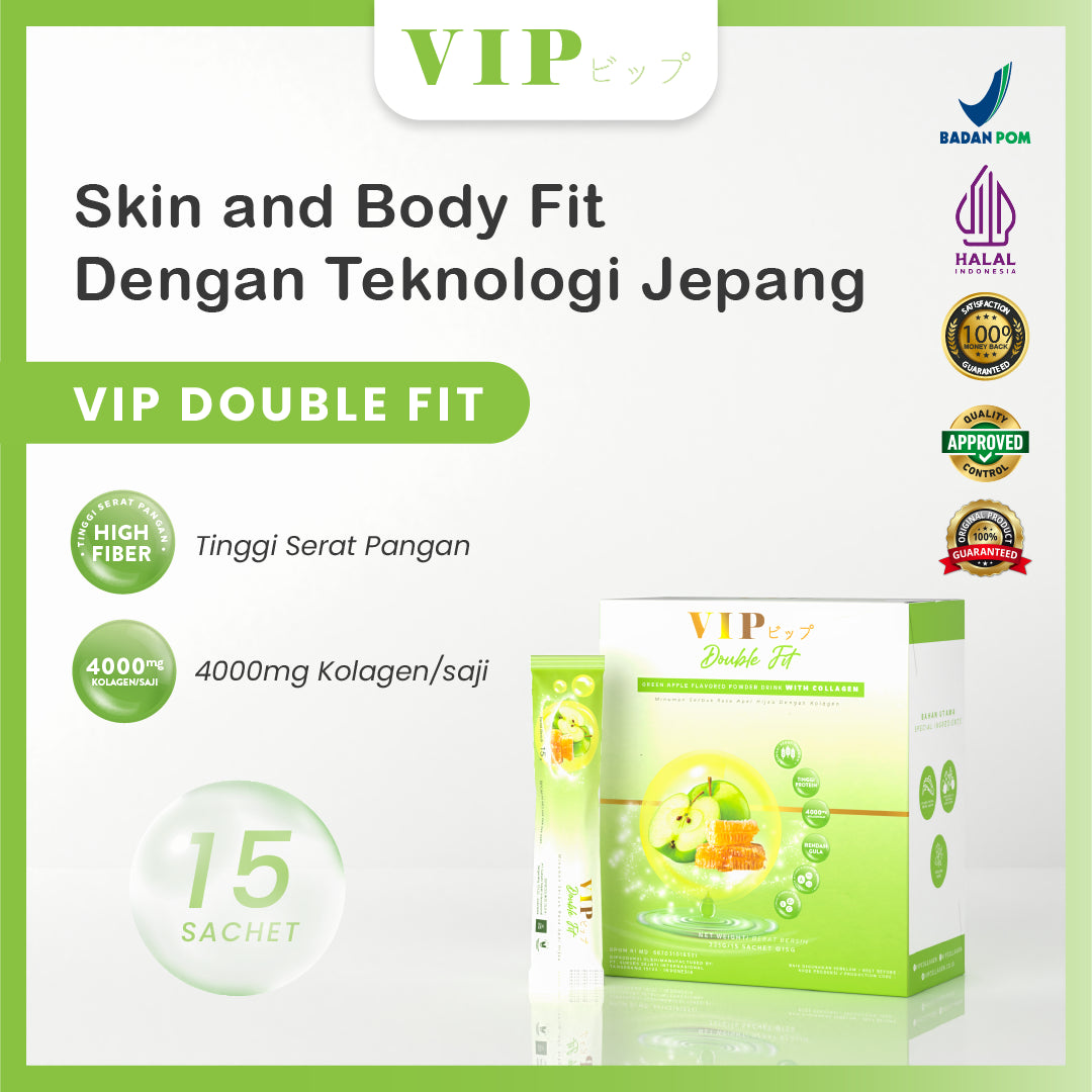 VIP Apple Double Fit (Collagen + Fiber) VIP Box 15 Sachet | 225g