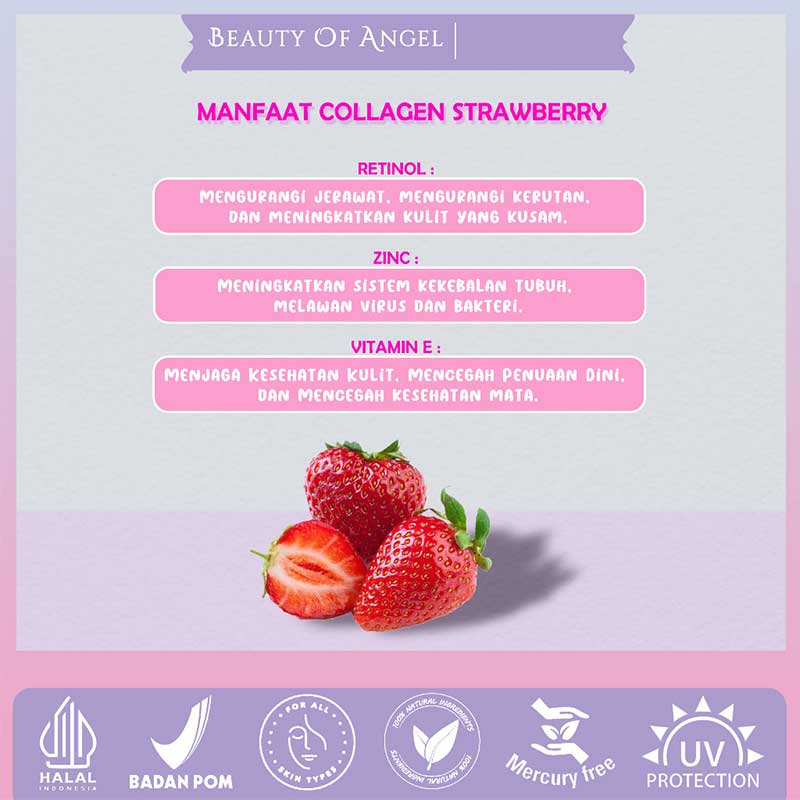 Beauty Of Angel Collagen Drink Paket 2 varian Strawberry & Yoghurt | 50 g