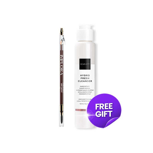 [Bundle 1+1] Implora Eye Pencil - Grey Brown + Scarlett Whitening Age Delay - Hydro Fresh Cleanser | 100 ml