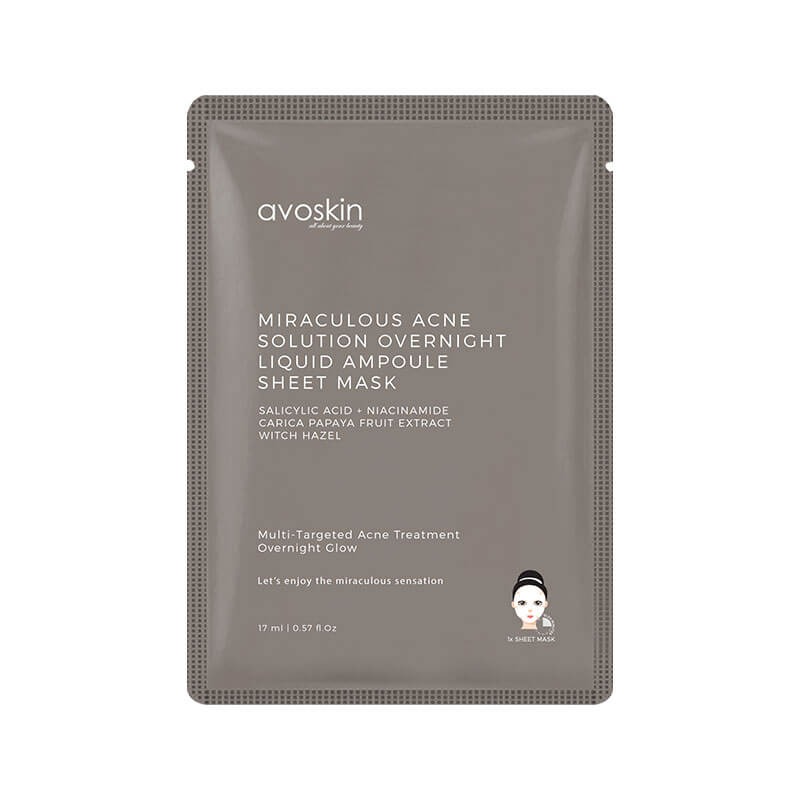 Avoskin Miraculous Acne Solution Overnight Liquid Ampoule Sheet Mask | 17 ml