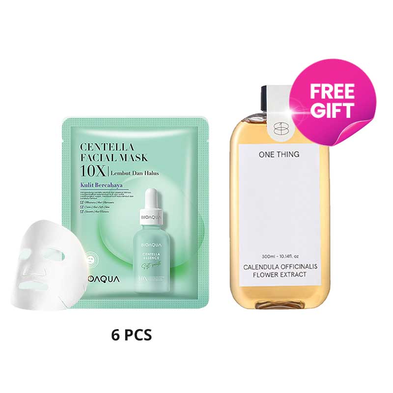 COMBO 6+1 BIOAQUA Centella Facial Mask 28ml FREE ONE THING