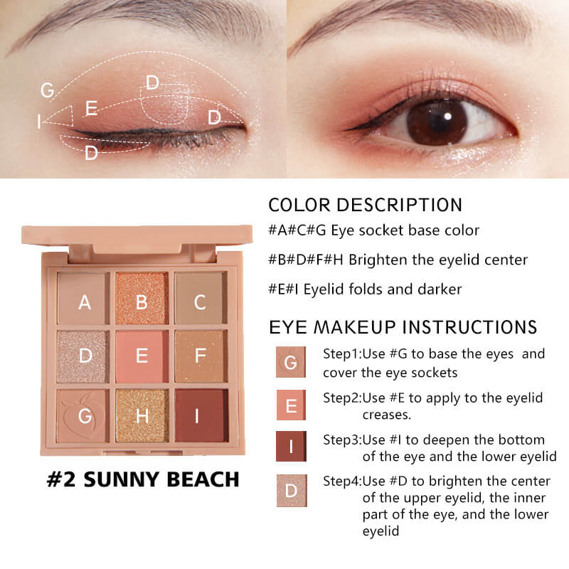 Saniye 9 Colors Eyeshadow Palette E0924 - 2