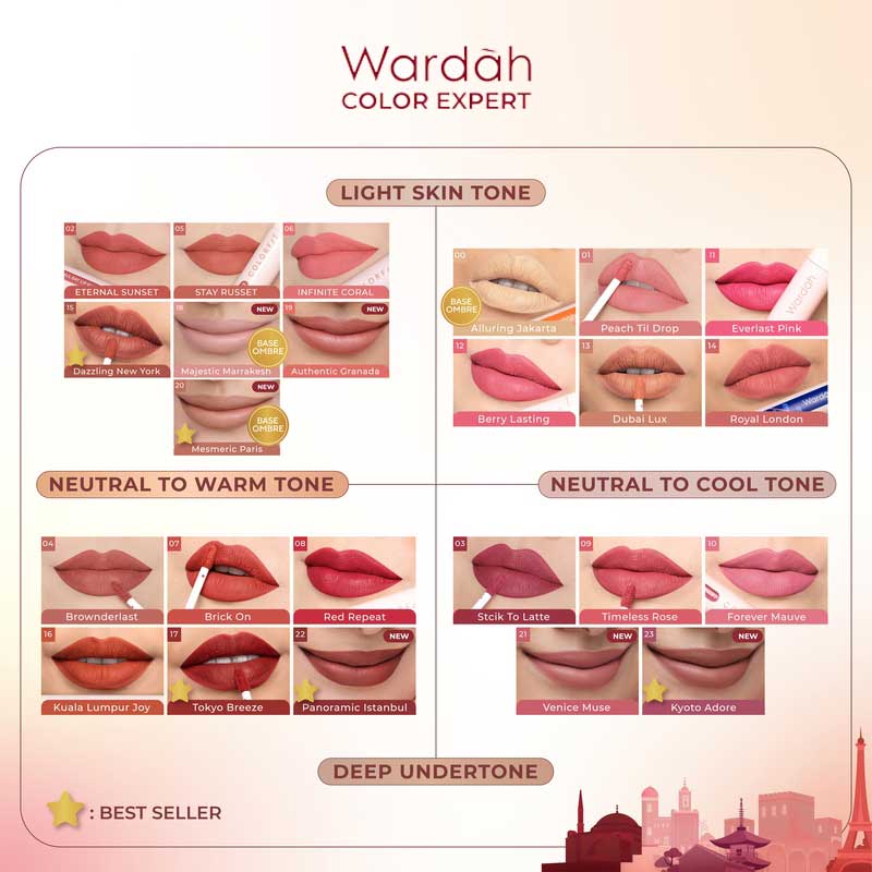 WARDAH Colorfit Last All Day Lip Paint 01 - Peach Till Drop | 4.2 gr