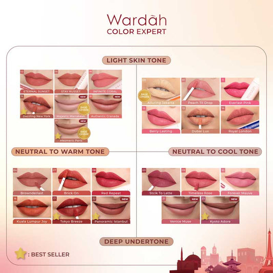 WARDAH Colorfit Last All Day Lip Paint 01 - Peach Till Drop | 4.2 gr