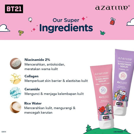 Azarine BT21 Bodyguard Moisturiser Sunscreen Serum Sweet Treats Baby | 100 ml