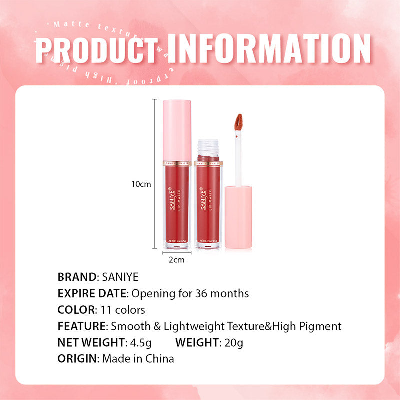 SANIYE Lip Matte Fashion Lady Non-stick Lip Gloss L1180 #06