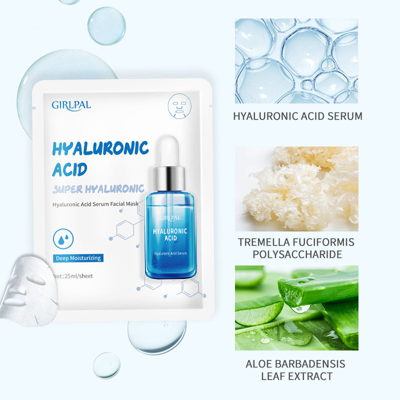 Girlpal Hyaluronic Acid Serum Face Sheet Mask Deep Moisturizing