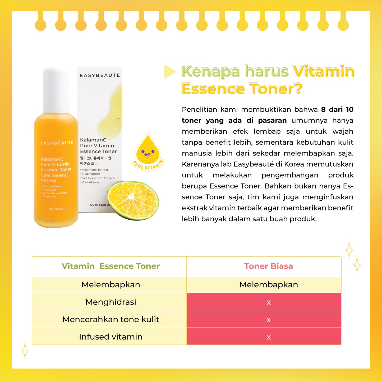 Easybeaute KalamanC 2in1 Toner Essence Pure Vitamin | 100ml