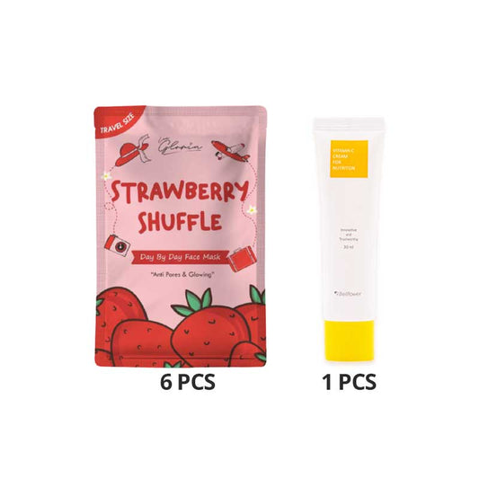 COMBO 6+1 Mask By Lea Masker Strawberry | 10g FREE Bellflower