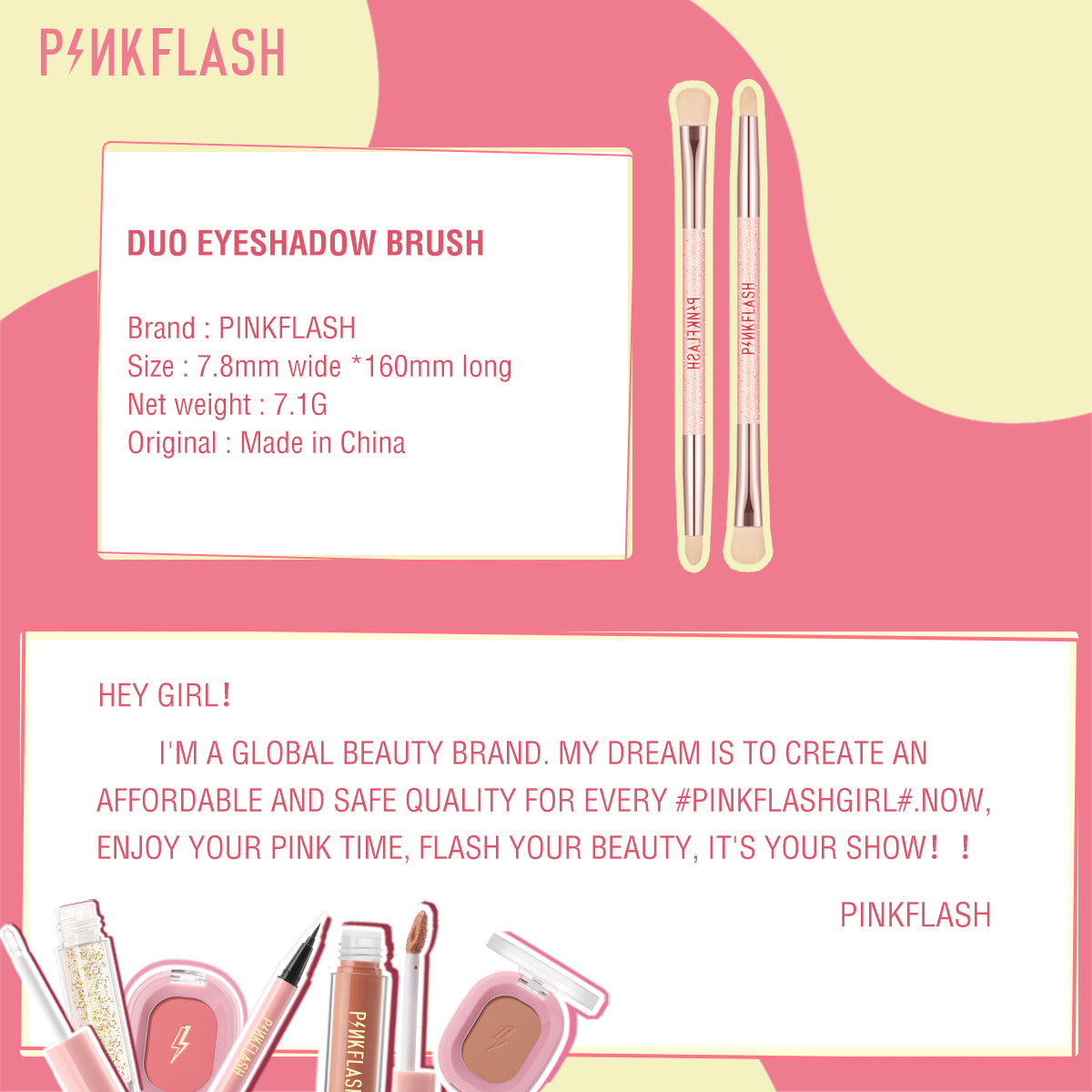 Pinkflash PF-T04 Double Head Eyeshadow Brush #02