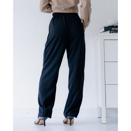 POÃME MARGO PANTS| HIGHWAISTED STRAIGHT LEG PANTS | Navy,S