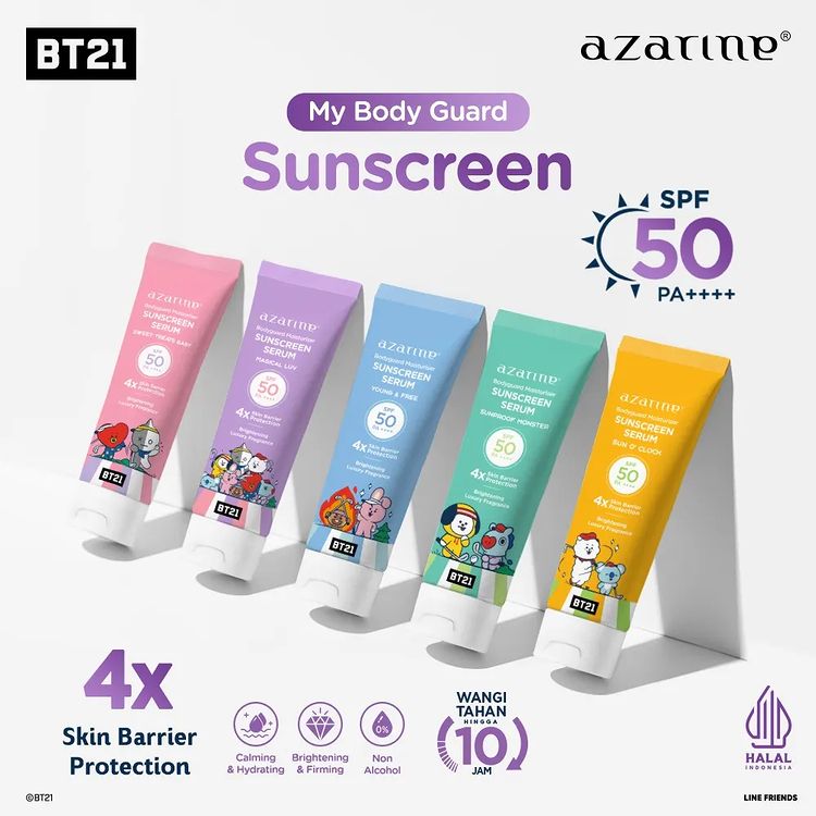 Azarine BT21 Bodyguard Moisturiser Sunscreen Serum Sunproof Monster 100 ml