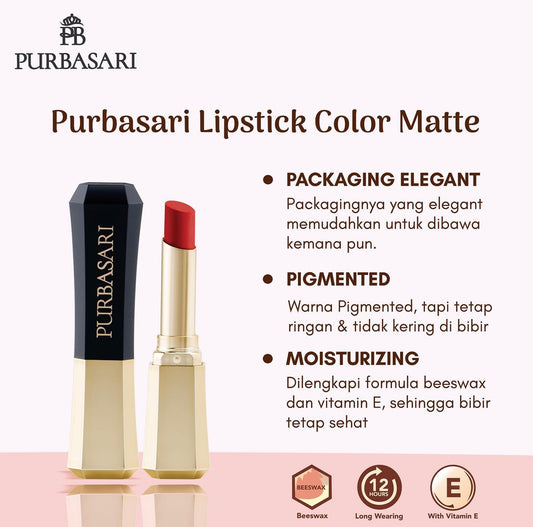 Purbasari Lipstick Color Matte 88 Amethyst | 2,6 g