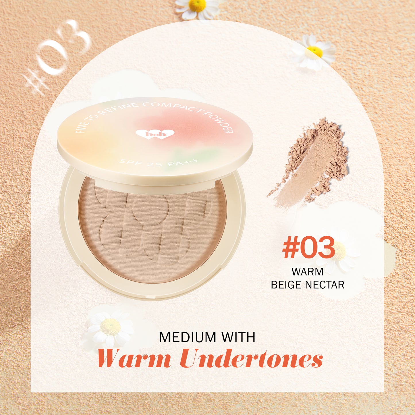 Barenbliss Fine To Refine Compact Powder - 03 Warm Beige Nectar | 6 g