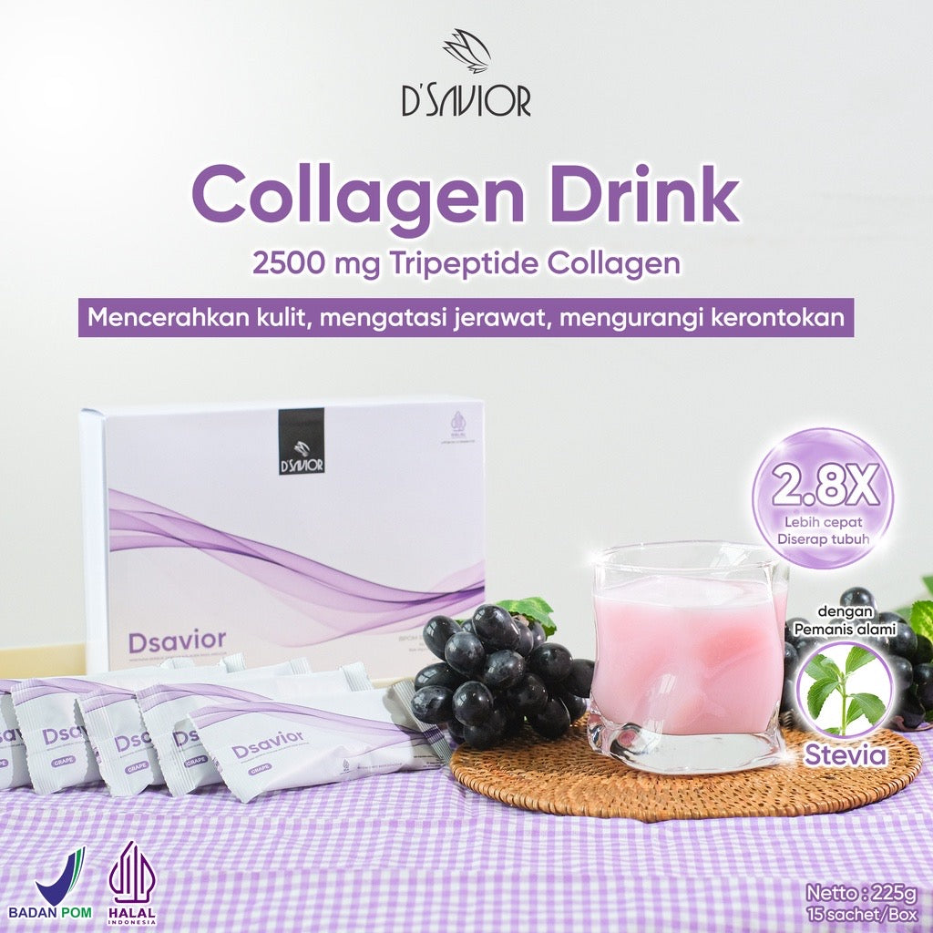 D'SAVIOR Collagen Drink Tripeptide 1 box (15pcs)| 2500mg