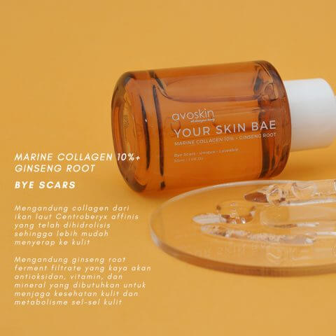 Avoskin Your Skin Bae Series Marine Collagen 10% + Gingseng Root Serum | 30 ml