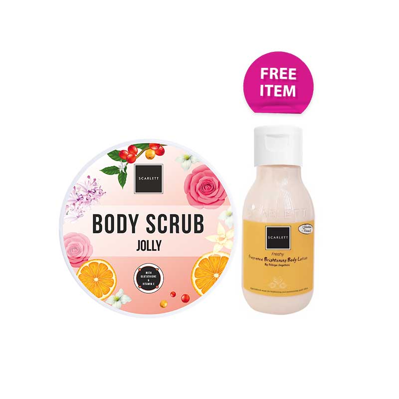 [Combo] Scarlett Whitening Body Scrub Jolly + Hand & Body Whitening Cream - Freshy 30ml