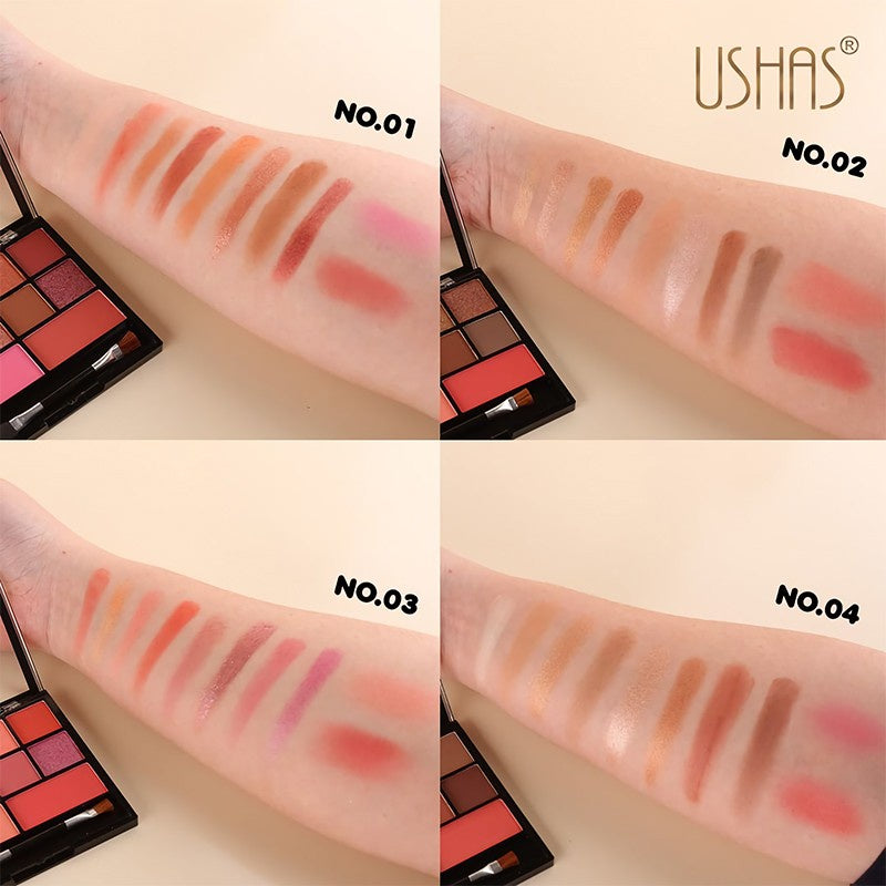 Ushas ES2729 8 Color Eyeshadow & 2 Color Blush On No.03 | 17.6gr