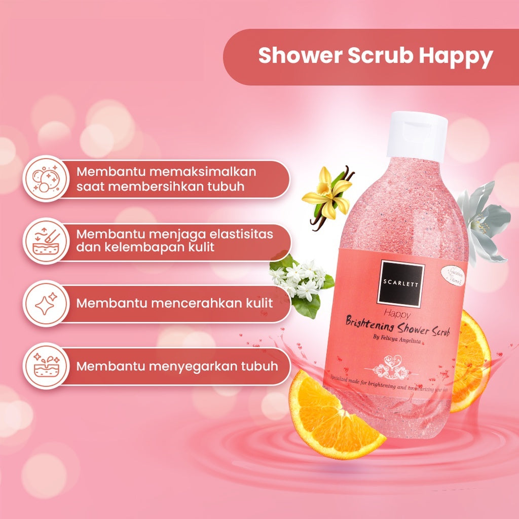 Scarlett Whitening Brightening Shower Scrub Happy | 300 ml