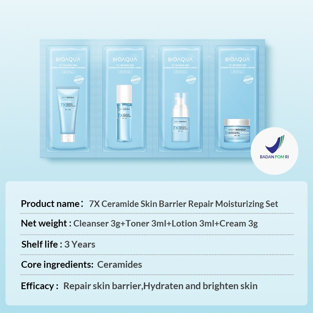 BIOAQUA 7X Ceramide Skin Barrier Repair Moisturize Kit 3g+3g+3ml+3ml