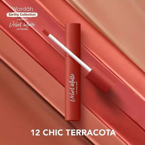 Wardah Colorfit Velvet Matte Lip Mousse - 12 Chic Terracotta | 4 gr