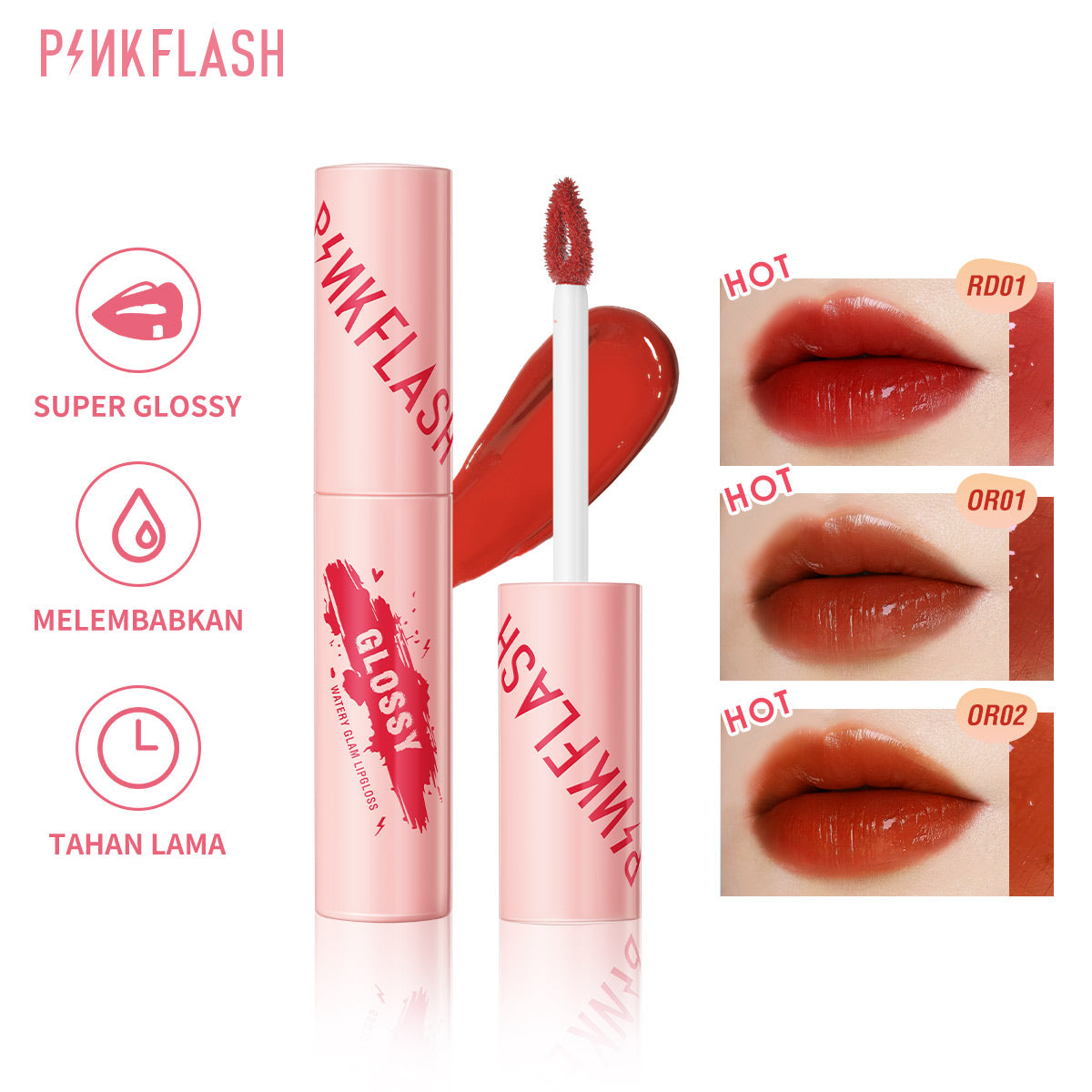 Pinkflash Watery Glam Lipgloss PF-L09 OR01