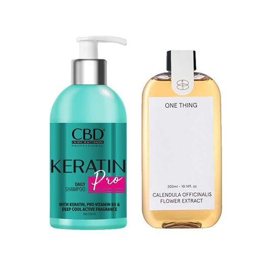 COMBO 1+1 CBD Keratin Pro Daily Shampoo | 250ml FREE One Thing Calendula Officinalis Flower Extract | 150 ml