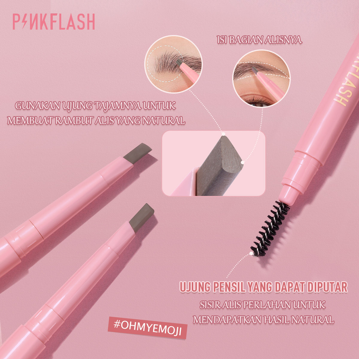 Pinkflash Waterproof Auto Eyebrow Pencil PF-E09 - #04 Natural Gray