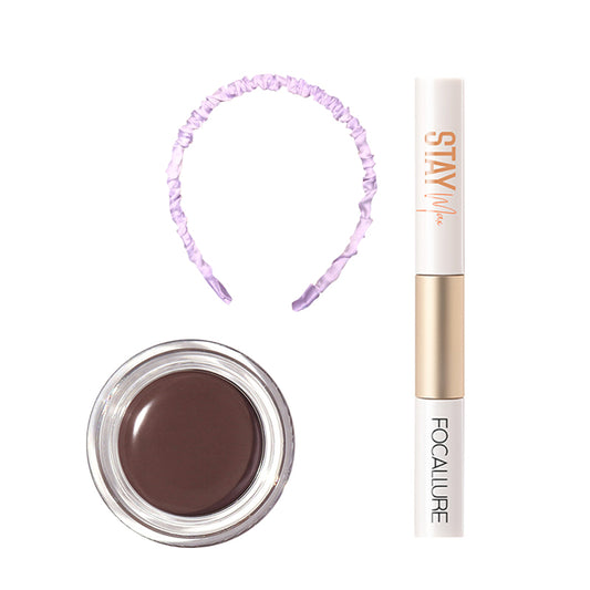 [Combo] Focallure Waterproof Mascara & Eyeliner 2-In-1 FA160 #1 + Brows Gel Cream FA23 #2 + [Free] Bando Scrunchie Korea