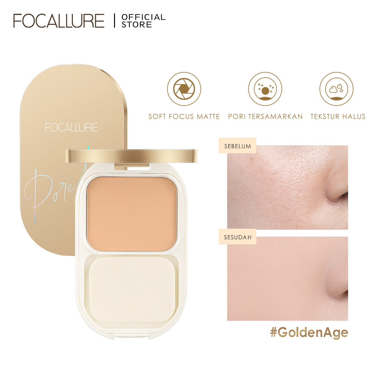 Focallure Lasting Poreless Compact Powder FA206 #202