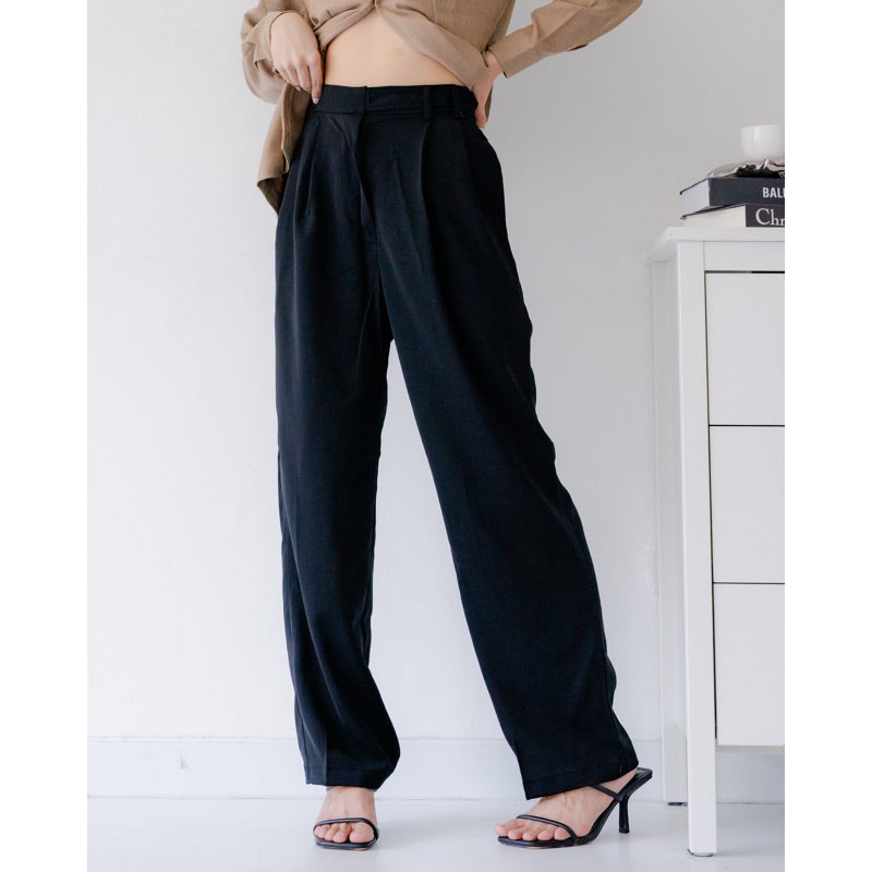 POÃME MARGO PANTS| HIGHWAISTED STRAIGHT LEG PANTS | Black,L