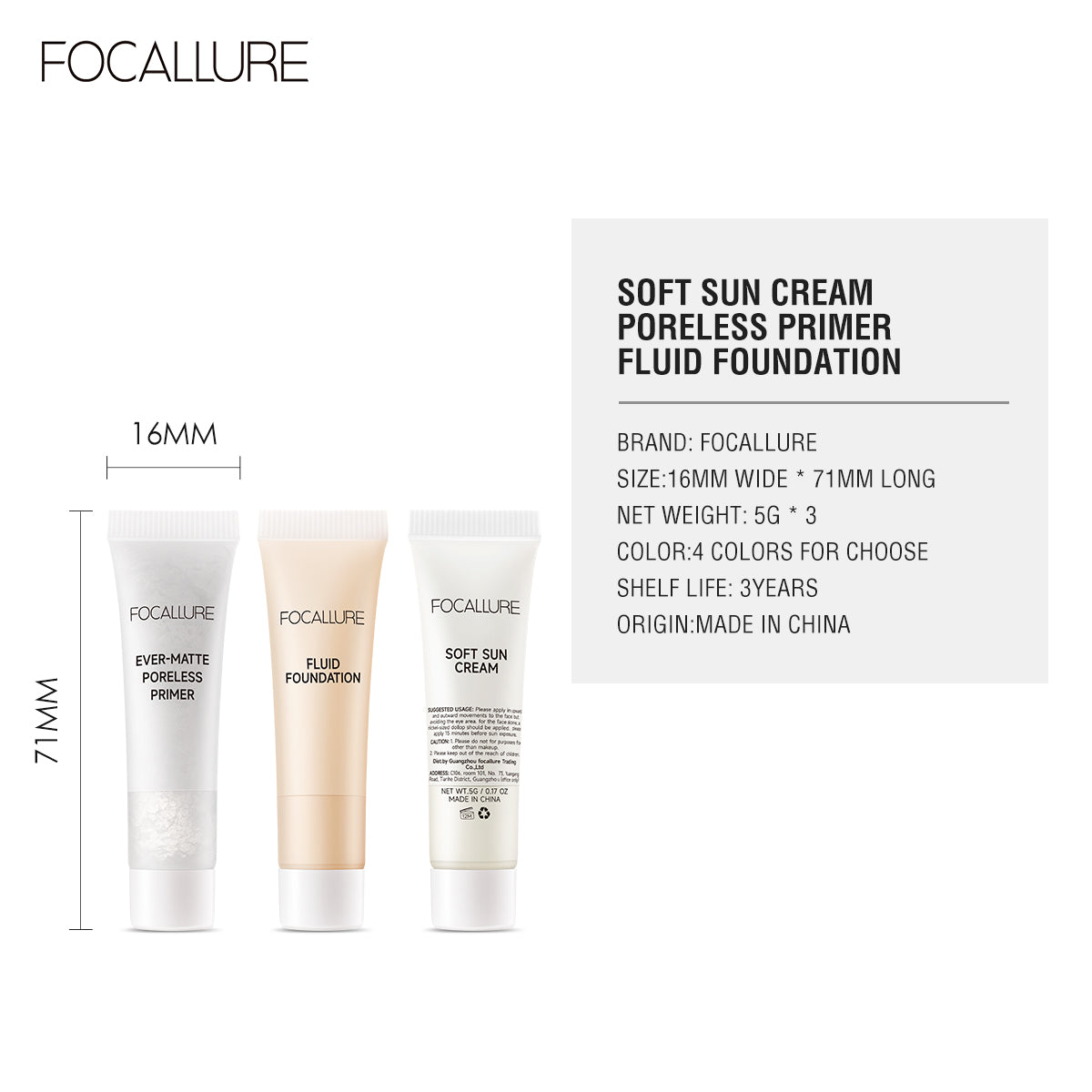 FOCALLURE FLUID FOUNDATION FA30 - 03 trial size