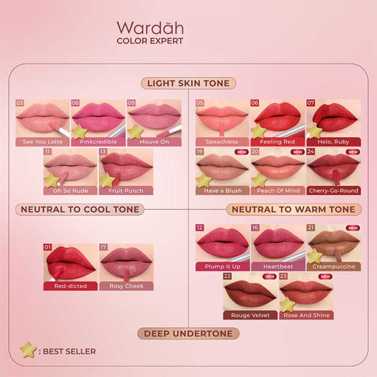 WARDAH Exclusive Matte Lip Cream 01 - Red Dicted | 4 gr