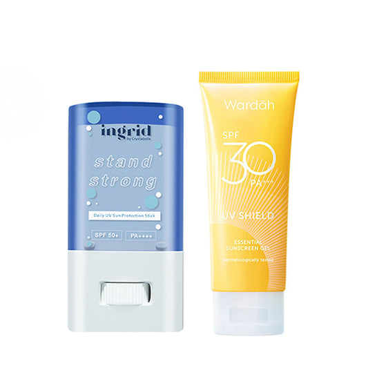 [Combo] Wardah UV Shield Essential Sunscreen Gel SPF30 (40 ml) + Ingrid UV Stick Sunscreen