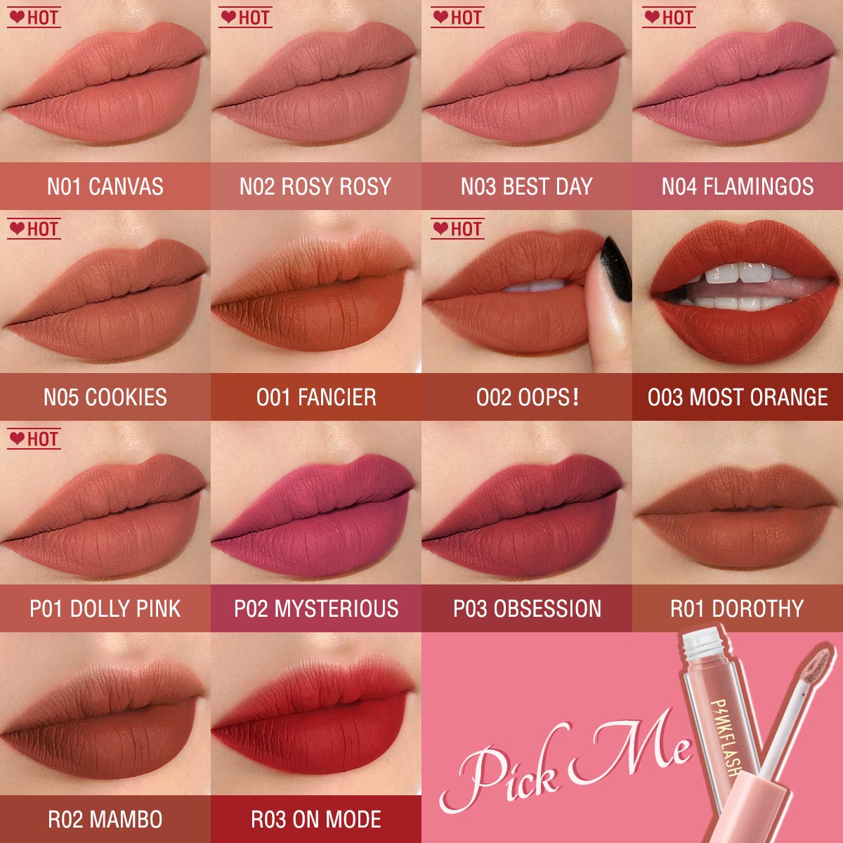 Pinkflash L01 Lasting Matte Lipcream - R01