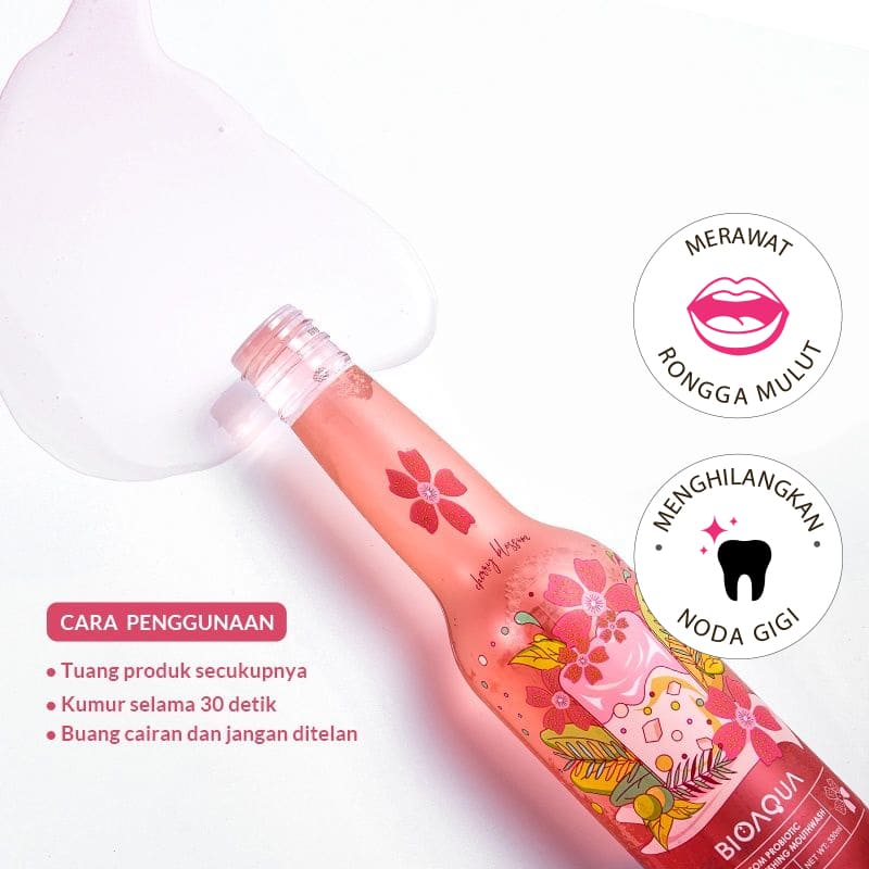 BIOAQUA Cherry Blossom Probiotic Fragrant Refreshing Mouthwash 330ml