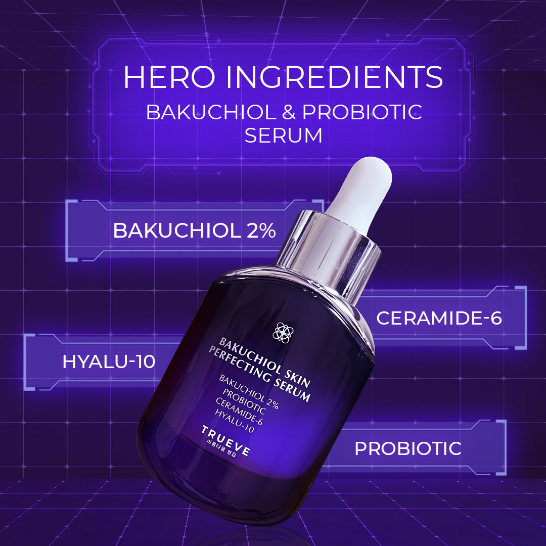 Trueve Bakuchiol & Probiotic Serum (Bakuchiol Skin Perfecting Serum) | 15 ml