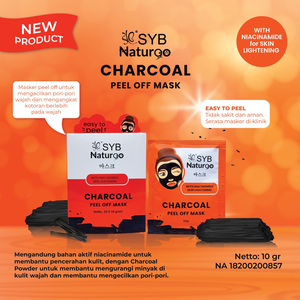 Syb Natur90 Charcoal Peel Off Mask | Box 10 x 10 gr