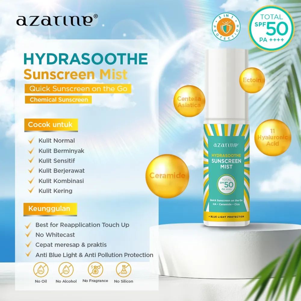 Azarine Hydrasoothe Sunscreen Mist SPF 45 PA++++ | 50 ml