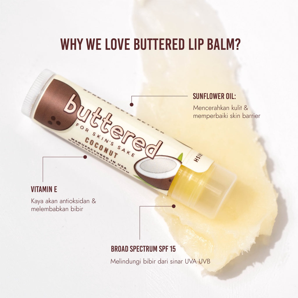 Buttered Premium Lip Balm SPF 15 - Coconut