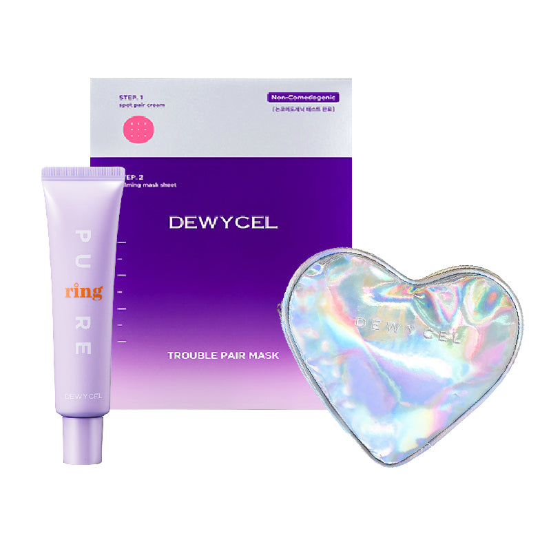 [Combo] Dewycel Trouble Pair Mask + Dewycel Pure Ring Cream (40 ml) + [Free] Heart Pouch