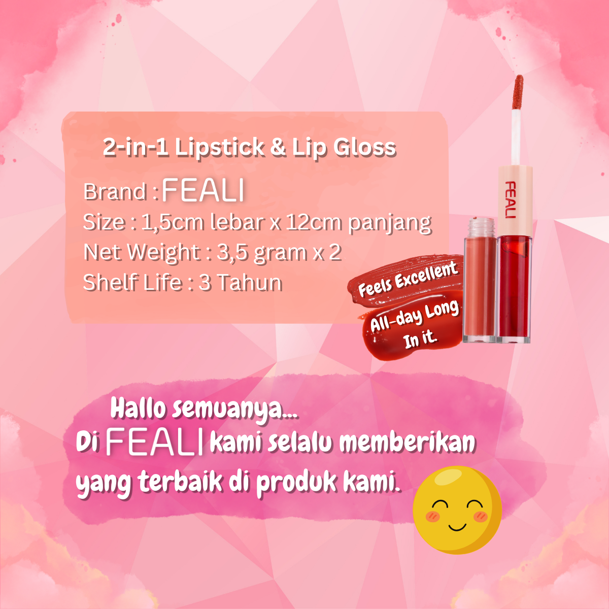 Feali Lipstick 2in1 - V03 | 3.5ml