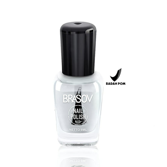 Brasov Nail Polish Single Colours : #01 (White), #37 (Red), #64 (Maroon), #65 (Clear), #104 (Black), #109 (Pink) | 12 Pcs / Box