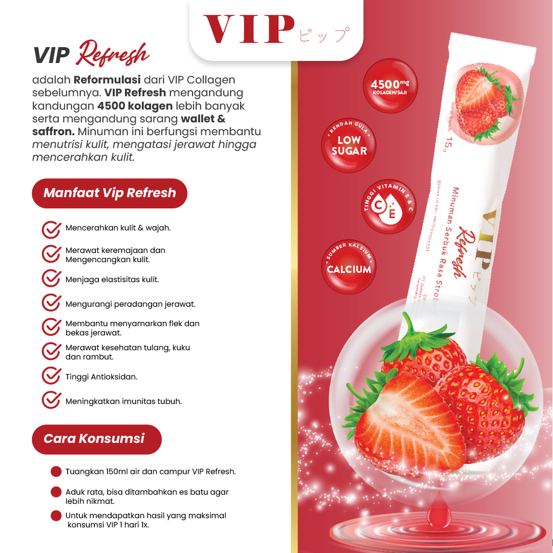 VIP Strawberry Fresh With Bird Nest VIP Box 15 Sachet | 225g