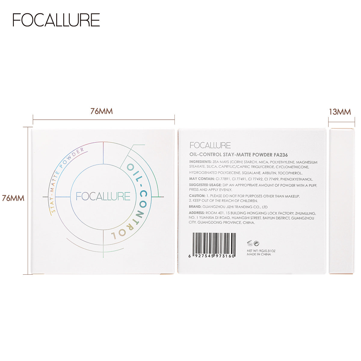 Focallure Oil Control Stay - Matte Powder FA236 #001